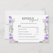 RSVP Mariage d'aquarelle florale pourpre (Devant)