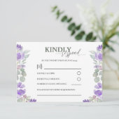 RSVP Mariage d'aquarelle florale pourpre (Debout devant)