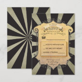 RSVP mariage de carnaval - rayures noires (Devant / Derrière)