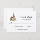 RSVP mariage église aquarelle (Devant / Derrière)