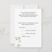 RSVP Mariage Élégant Blanc Beige Vert Champagne (Dos)