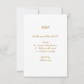 RSVP Mariage Élégant Or Argent Blanc Damask (Dos)