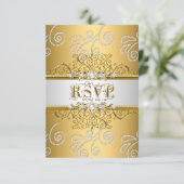 RSVP Mariage Elegant Or Silver Diamant Dentelle Or (Debout devant)