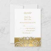 RSVP Mariage Elegant Or Silver Diamant Dentelle Or (Dos)