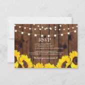 RSVP Mariage en bois Fleurs de soleil rustiques Ca (Devant)