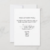 RSVP mariage fiançailles cœurs noir or (Dos)