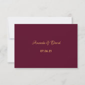RSVP mariage florales bordeaux boho bordeaux (Dos)