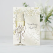 RSVP Mariage Gold Cream Pearl Floral Roses (Debout devant)