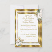 RSVP Mariage Golden White Rose Champagne Gold (Dos)