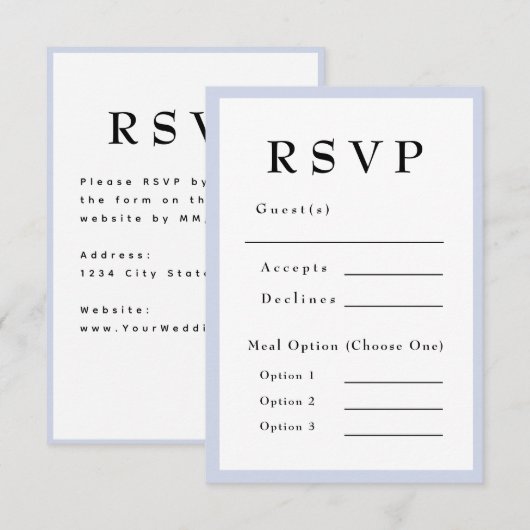 RSVP Mariage Immuable Lavande Violet (Devant / Derrière)