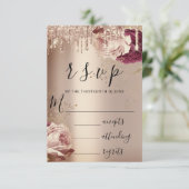 RSVP Mariage Marsala Florals Rose (Debout devant)
