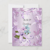 RSVP Mariage mauve mauve floral (Devant)