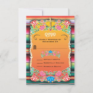 RSVP Mariage mexicain pour le rug et la flore