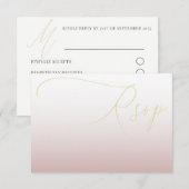 RSVP Mariage Moderne Or et Rose (Devant / Derrière)