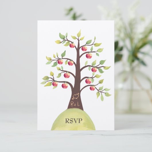 RSVP Mariage Monogramme Cartographie d'arbre d'App (Debout devant)