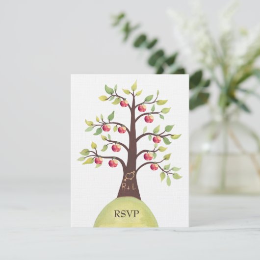 RSVP Mariage Monogramme Cartographie d'arbre d'App (Debout devant)