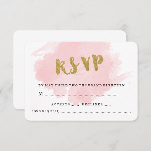 RSVP MARIAGE OR ET ROSE (Devant / Derrière)