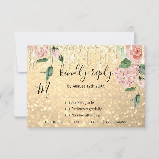 RSVP  Mariage Paillettes Bride Mint Paillettes Or (Devant)