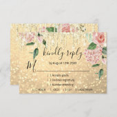 RSVP  Mariage Paillettes Bride Mint Paillettes Or (Devant / Derrière)