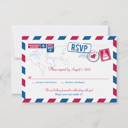 RSVP Mariage par Avion JAMAÏQUE (Devant)