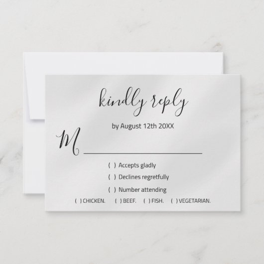 RSVP Mariage Parties scintillant nuptiale gris arg (Devant)