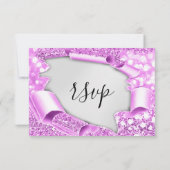 RSVP Mariage Parties scintillant nuptiale gris arg (Dos)