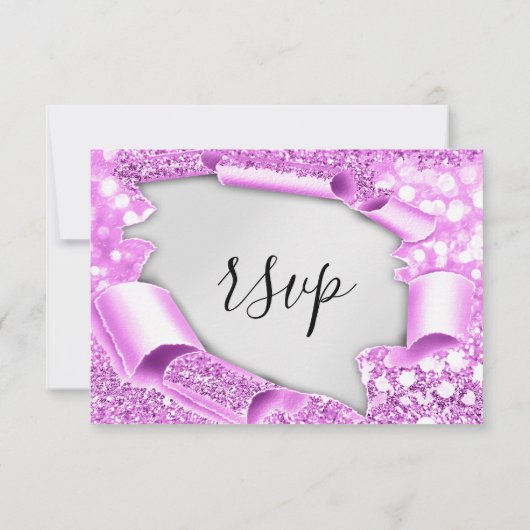 RSVP Mariage Parties scintillant nuptiale gris arg (Dos)