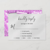 RSVP Mariage Parties scintillant nuptiale gris arg (Devant / Derrière)