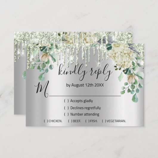 RSVP Mariage  Parties scintillant nuptiale Monnaie (Devant / Derrière)