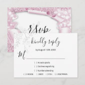 RSVP Mariage Parties scintillant nuptiale rose bla (Devant / Derrière)