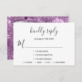 RSVP Mariage Parties scintillant nuptiale violet b (Devant / Derrière)