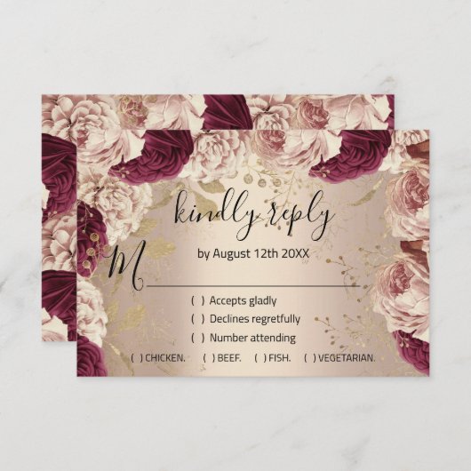 RSVP Mariage Parties scintillant Rose nuptiale cou (Devant / Derrière)