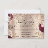 RSVP Mariage Parties scintillant Rose nuptiale d' (Devant)