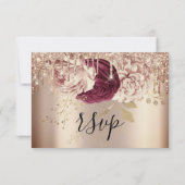 RSVP Mariage Parties scintillant Rose nuptiale  d' (Dos)