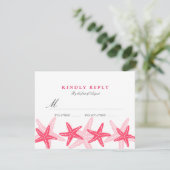 RSVP Mariage Plage Étoile de Mer Corail (Debout devant)