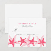 RSVP Mariage Plage Étoile de Mer Corail (Devant / Derrière)