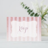 RSVP Mariage Rayures Rose Pâle et Or Rose (Debout devant)