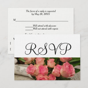 RSVP Mariage Rose Bouquet Blanc