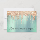 RSVP Mariage Rose Doré Dégoulinant Corail Mint Aqu (Dos)