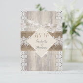RSVP Mariage Rustique Beige Blanc Dentelle Bois AB (Debout devant)
