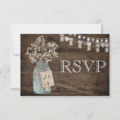RSVP Mariage Rustique Floral Grange (Devant)