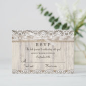 RSVP Mariage Rustique Vintage Broderie & Bois (Debout devant)