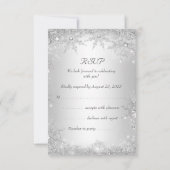 RSVP Mariage Silver Winter Wonderland Snowflakes (Dos)
