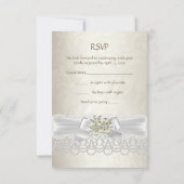 RSVP Mariage Swans White Pearl Lace Damask (Dos)