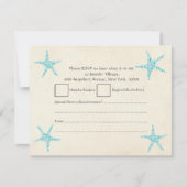 RSVP Mariage Turquoise Aqua Étoile de Mer (Devant)