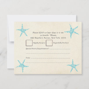 RSVP Mariage Turquoise Aqua Étoile de Mer