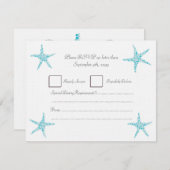 RSVP Mariage Turquoise Aqua Starfish Beach (Devant / Derrière)