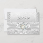 RSVP Mariage White Pearl Lace Damask Diamond (Devant)