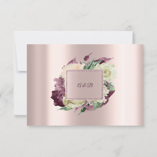 RSVP Marsala Ivory Rozen Floral Blush Burgundy (Achterkant)