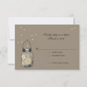 RSVP Mason Jar & Fireflies Mariage